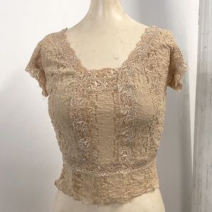 Lacy Short Sleeve Blouse